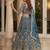TEAL BLUE COLOUR Sequins & Cording Embroidered Butterfly Net Lehenga Choli Set