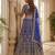 BLUE COLOUR Sequins & Cording Embroidered Butterfly Net Lehenga Choli Set