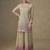 Beige colour real georgette mirror work palazzo suit set