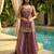 Mauve colour fendy satin embroidered kurta pant set with dupatta