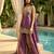 Mauve colour fendy satin embroidered kurta pant set with dupatta