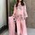 Pink crape silk sequin embroidery salwar suit set