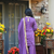 Lavender colour silk crepe embroidered kurti palazzo set with dupatta