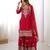 Red colour premium faux georgette embroidered sharara suit set