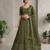 Green sequin wedding Lehenga choli with dupatta
