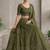 Green sequin wedding Lehenga choli with dupatta