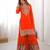 Orange colour premium faux georgette embroidered sharara suit set