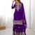 Purple colour premium faux georgette embroidered sharara suit set
