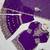 Purple colour premium faux georgette embroidered sharara suit set