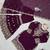 Wine colour premium faux georgette embroidered sharara suit set