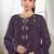 Wine crunchy with embroidery sequin work semi-stitched salwar suit
