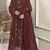 Coffee crunchy with embroidery sequin work semi-stitched salwar suit