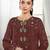Coffee crunchy with embroidery sequin work semi-stitched salwar suit