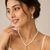 Pearl Necklace and Earring Set, White, Gold-Tone Twisted Pendant, Bridal Jewellery