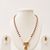Pearl and Ruby Beaded Necklace Set with Gold-Tone Floral Pendant, Drop Earrings, Traditional Indian Jewellery