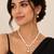 Pearl Necklace and Earring Set, White, Gold-Toned Pendant, Drop Earrings, Bridal Jewellery