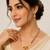 Pearl and Ruby Beaded Necklace Set with Gold-Tone Floral Pendant, Drop Earrings, Traditional Indian Jewellery