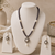 Freshwater Pearl Necklace Set, Single Line, Natural Real Pearls, Black and White, with Matching Earrings