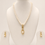 Pearl Necklace and Earring Set, White, Gold-Tone Twisted Pendant, Bridal Jewellery