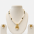 Pearl Beaded Necklace Set with Gold-Tone Pendant, Black Beads, Earrings Included, Traditional Indian Style