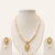 Pearl Necklace and Earring Set, White, Gold-Tone Pendant, Bridal Jewellery Set