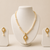 Pearl Necklace and Earring Set, White, Gold-Tone Pendant, Bridal Jewellery Set