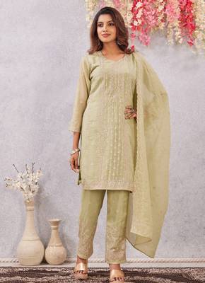 Pista siroski work crunchy straight cut dress material unstitched 6
