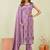 Purple siroski work rangoli straight cut dress material unstitched