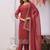 Maroon siroski work crunchy straight cut dress material unstitched