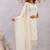 Off white siroski work crunchy straight cut dress material unstitched