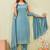 Rama siroski work rangoli straight cut dress material unstitched