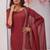 Maroon siroski work crunchy straight cut dress material unstitched