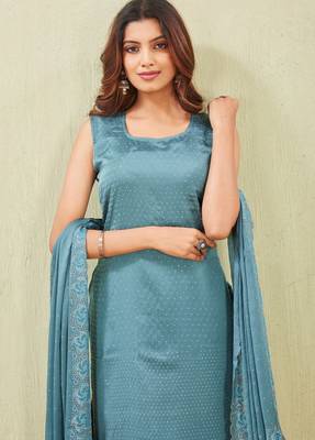 Rama siroski work rangoli straight cut dress material unstitched 7