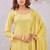 Yellow siroski work  star georgette straight cut dress material unstitched