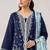 Blue embroidered cotton salwar suit