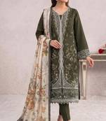 Mehendi embroidered cotton salwar suit
