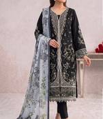 Black embroidered cotton salwar suit