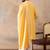Men yellow silk blend woven design floral straight kurta with dupatta