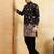 Men black silk blend embroidered straight kurta sets