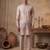 Men taupe silk blend embroidered straight kurta sets
