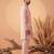 Men pink silk blend embroidered straight kurta sets