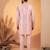 Men pink silk blend embroidered straight kurta sets