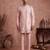 Men pink silk blend embroidered straight kurta sets