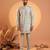 Men green silk blend embroidered straight kurta sets