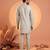 Men green silk blend embroidered straight kurta sets