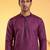 Men purple silk blend embroidered straight kurta sets
