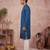 Men blue silk blend embroidered straight kurta sets
