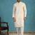 Men off white silk blend embroidered straight kurta sets