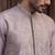 Men lavender silk blend embroidered straight kurta sets