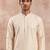 Men off white silk blend embroidered straight kurta sets